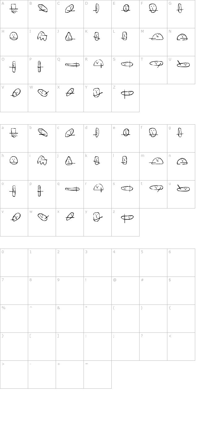 Unusual Suspects character map