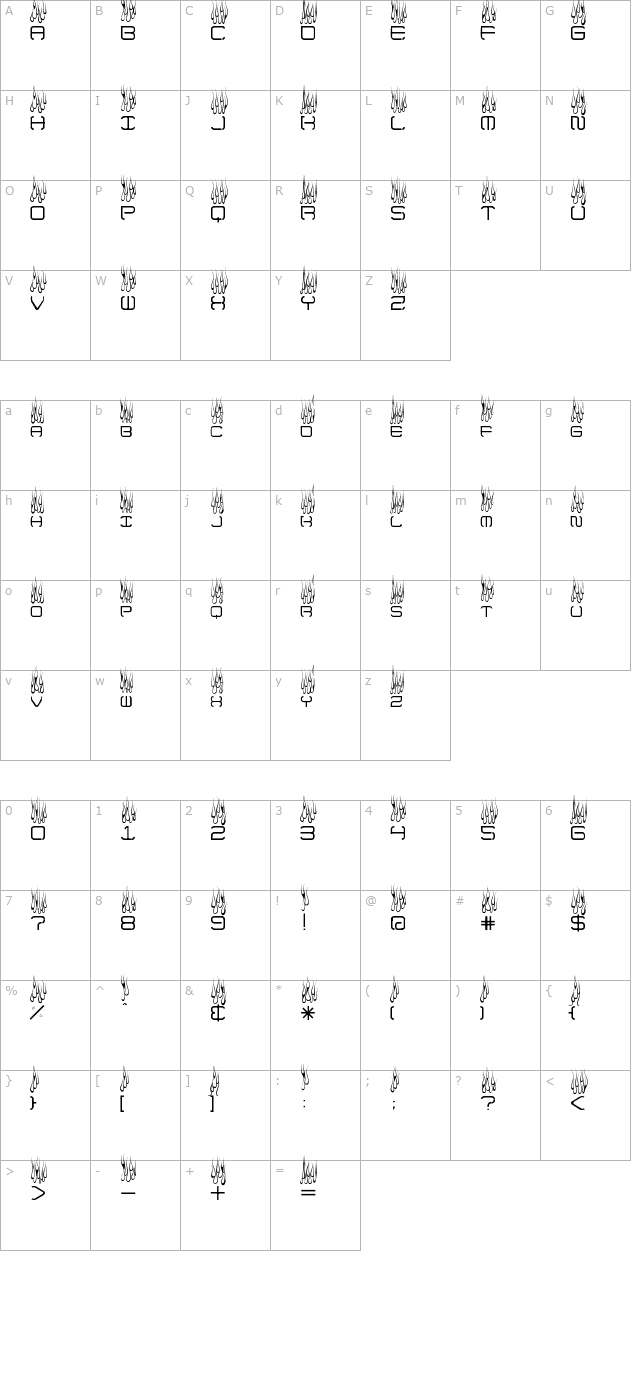 up-in-flames-too character map