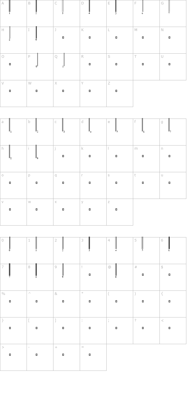 upc-e-tall character map