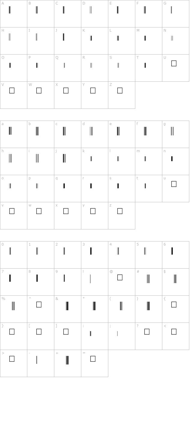 upcp36xtt character map