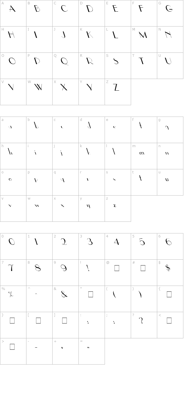 upp-ea-leftys character map