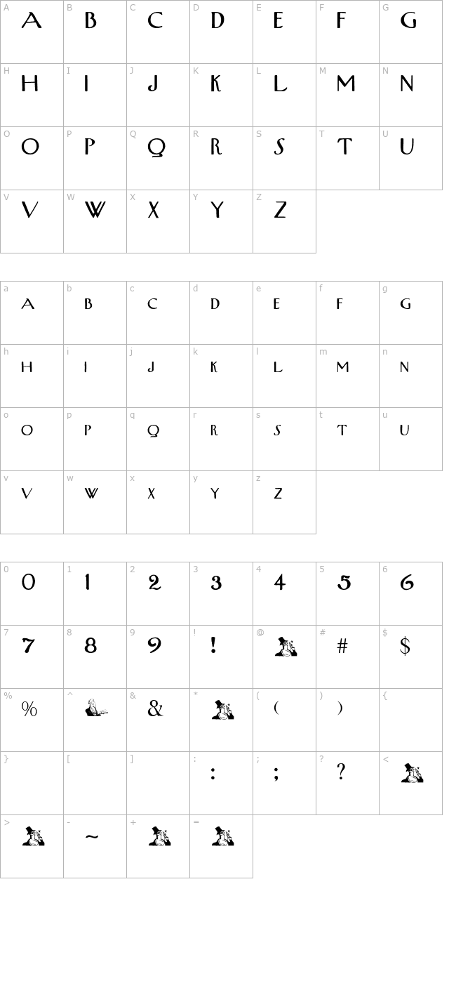 UpperWestSide character map