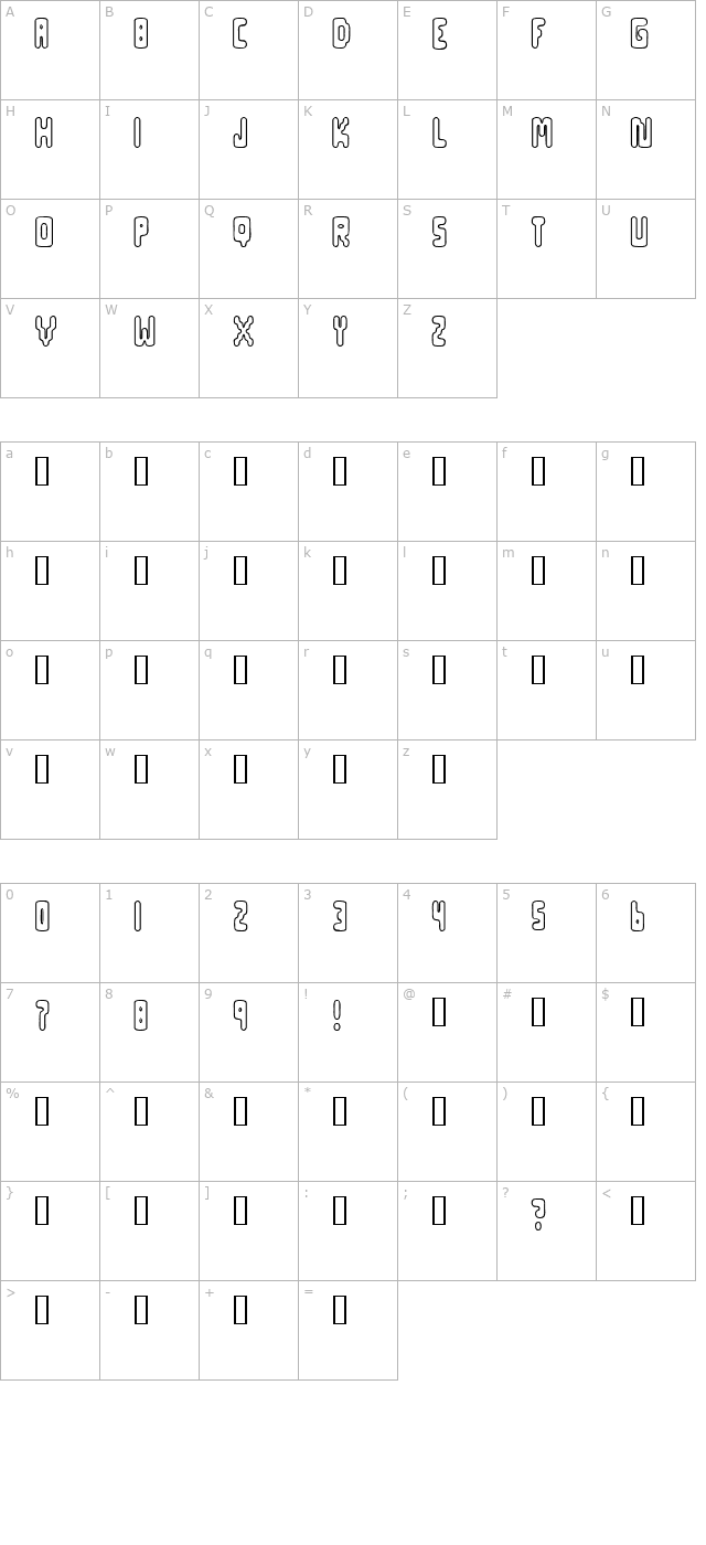 Uppity 4 character map