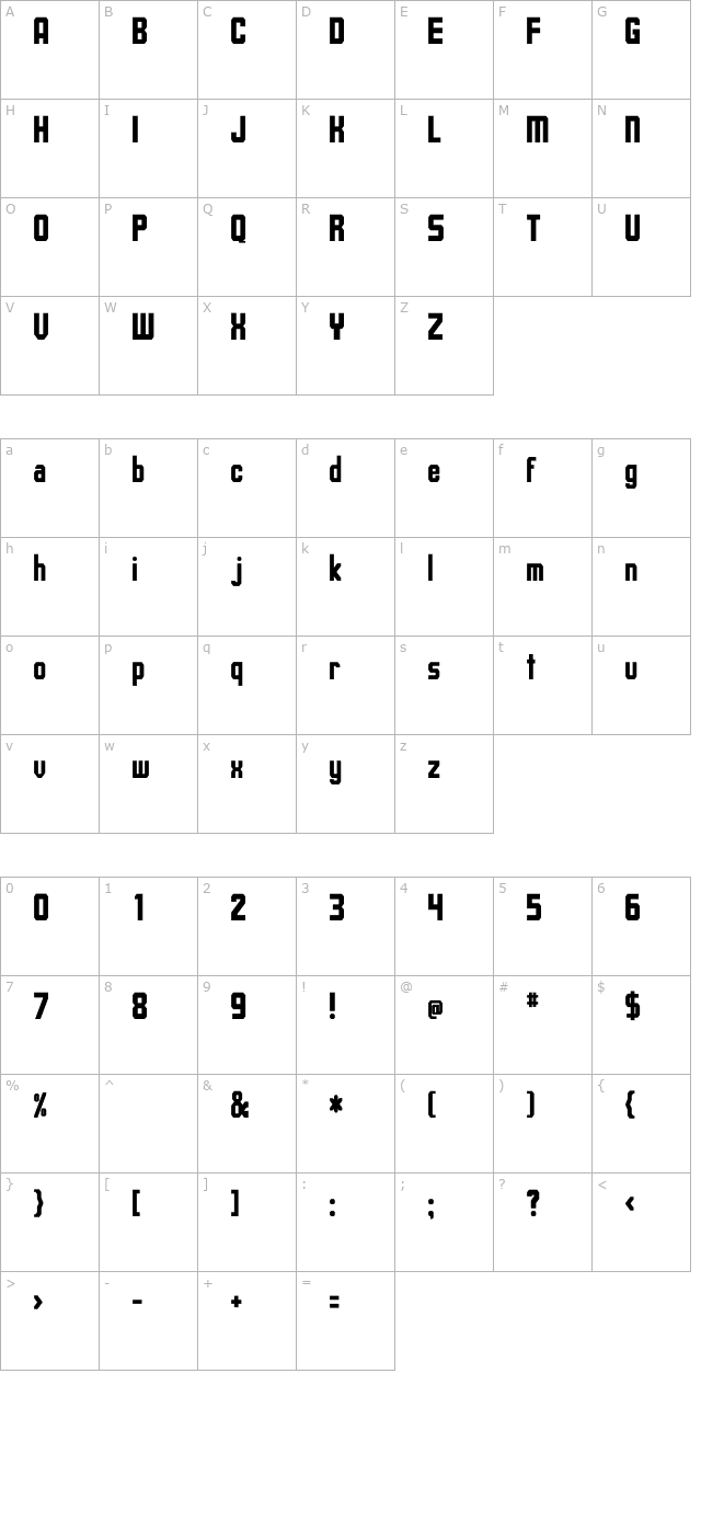 Upsilon Cn Bold character map