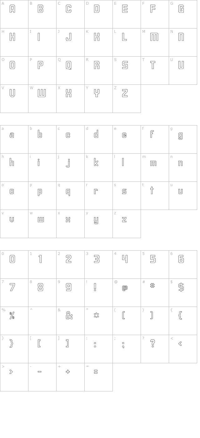 Upsilon Hollow character map