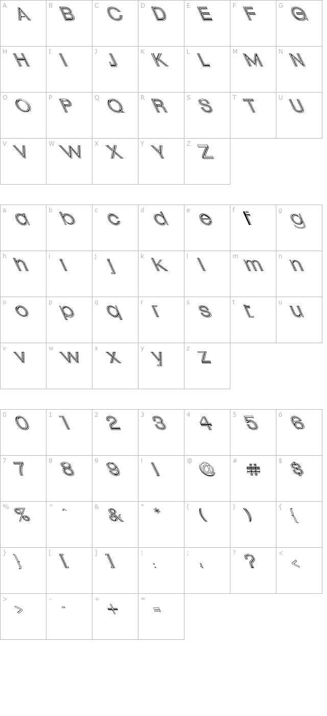 Uptight Hollow Extreme Lefti character map