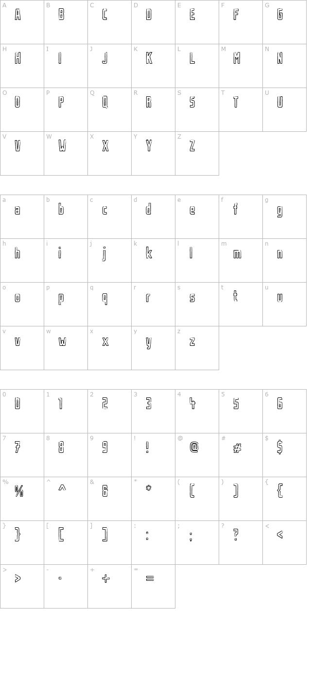 urban-rubber character map