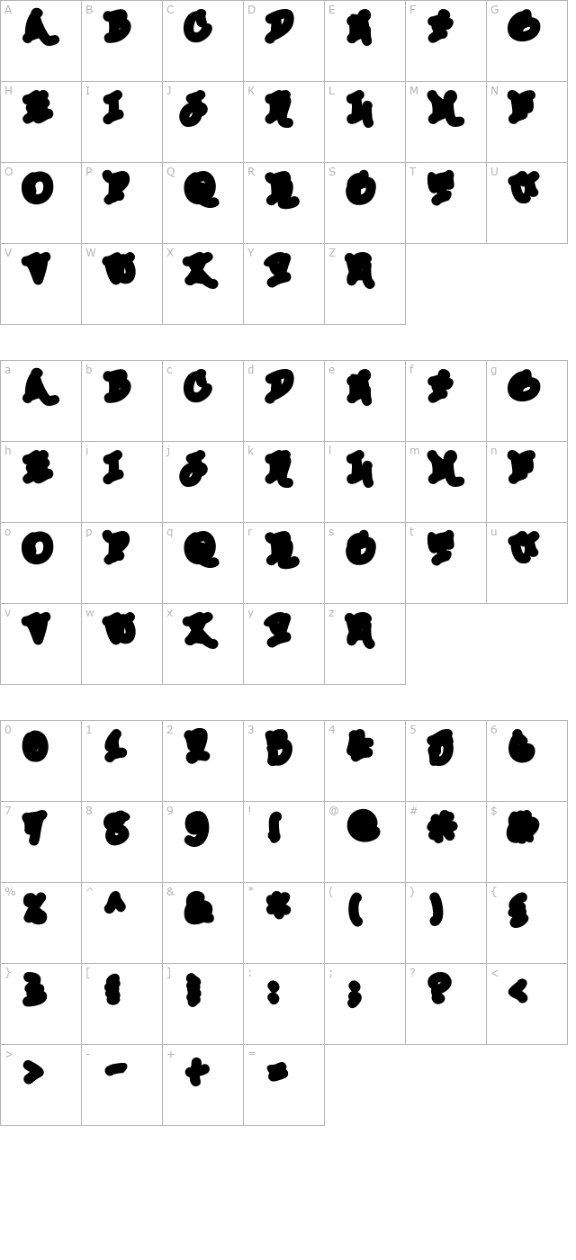 urban-scrawl-down character map