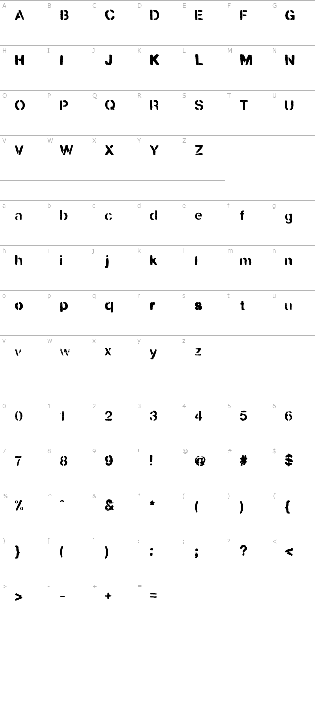 Urbana character map