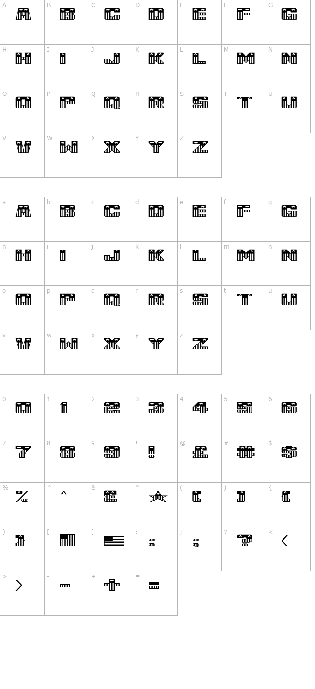 USA_Flag NormalA character map