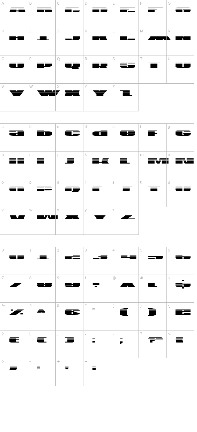 U.S.A. Gradient character map