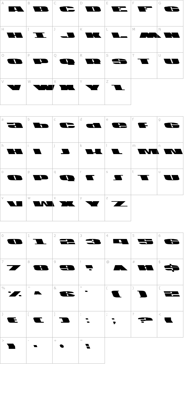 U.S.A. Left character map