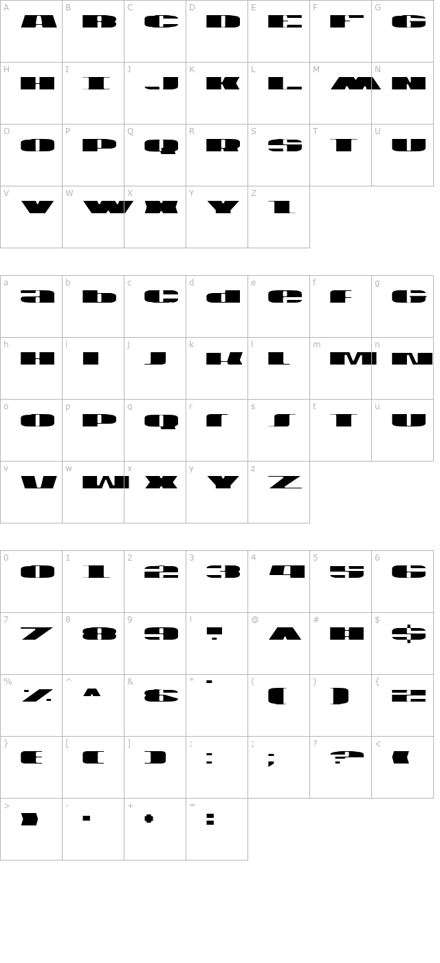 U.S.A. Light character map