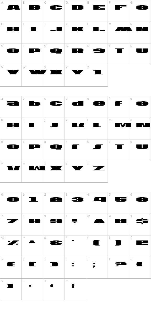 U.S.A. character map