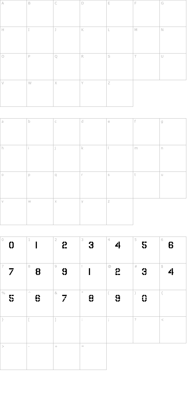 USAAF_Serial_Stencil character map