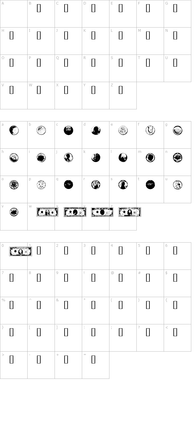 USAMoneyBase character map