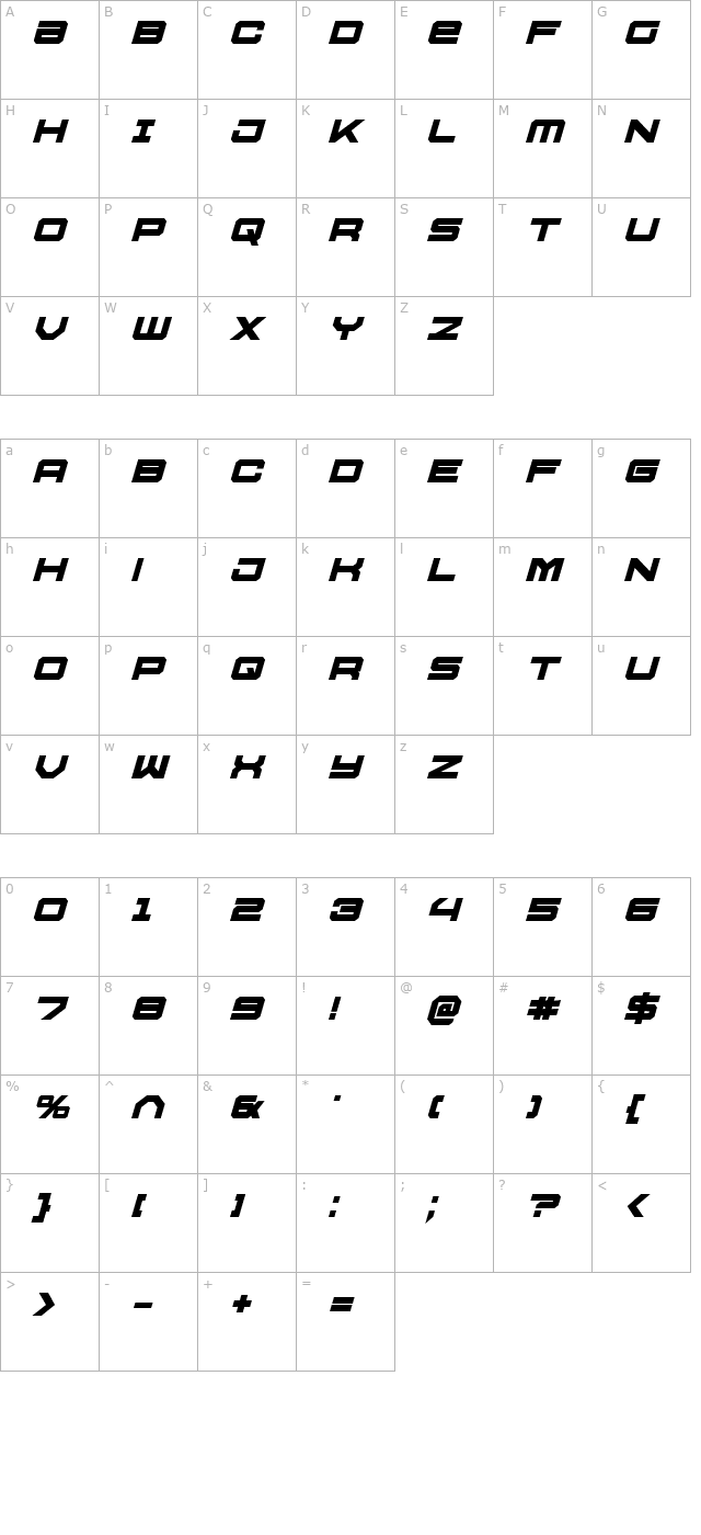 uss-dallas-bold-italic character map