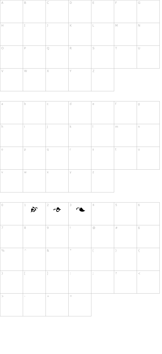 utopia-ornaments character map