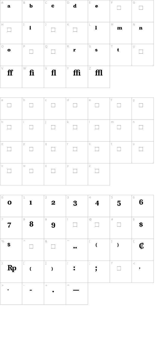 utopiaexpert-bold character map