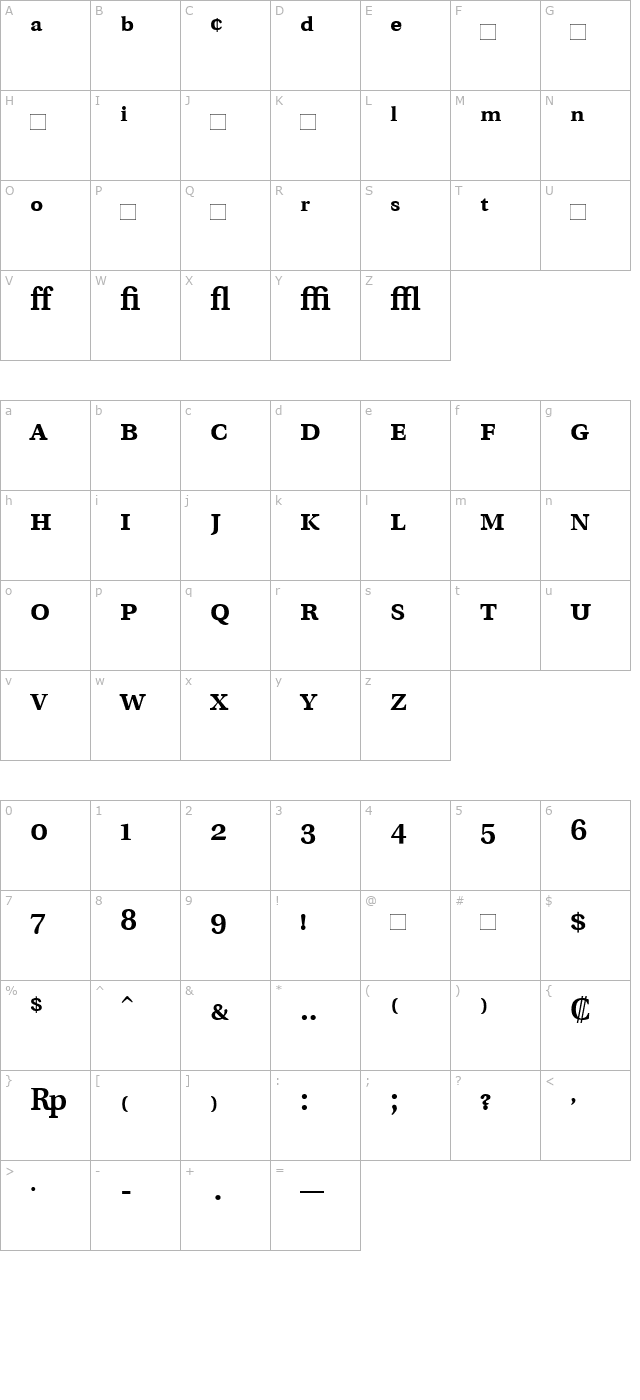 UtopiaExpert-SemiBold character map