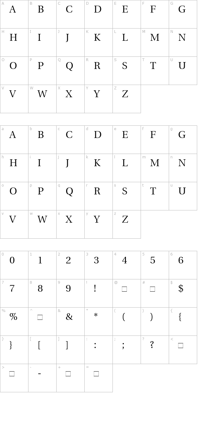 utopiatitlingcapitals character map