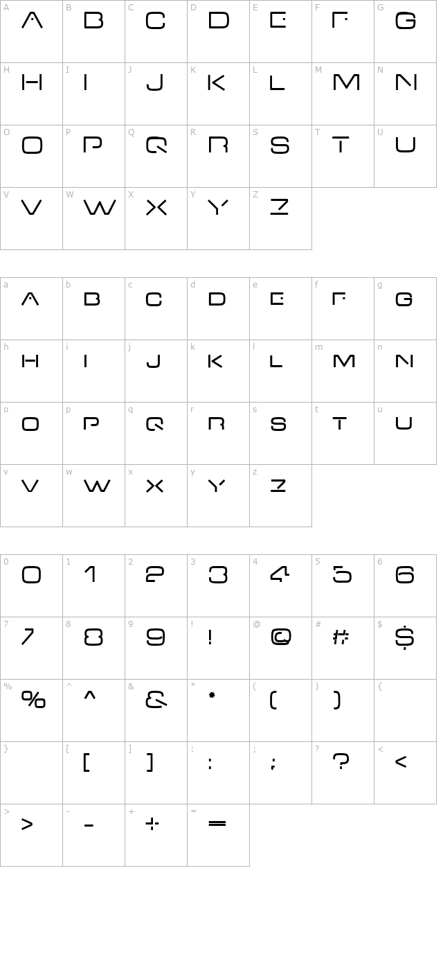 v-dub character map