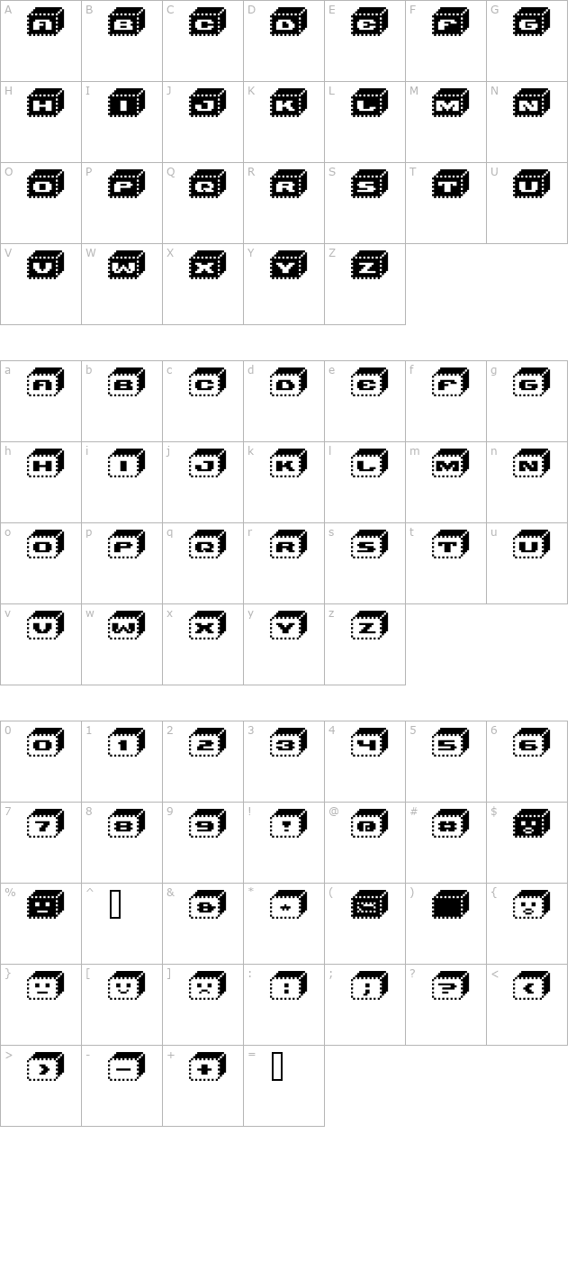 V5 Bloques character map