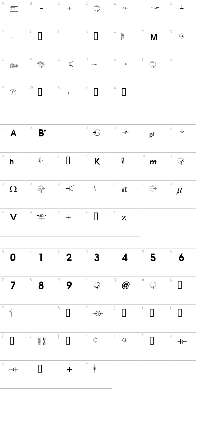 vac tube symbols v1.2 character map