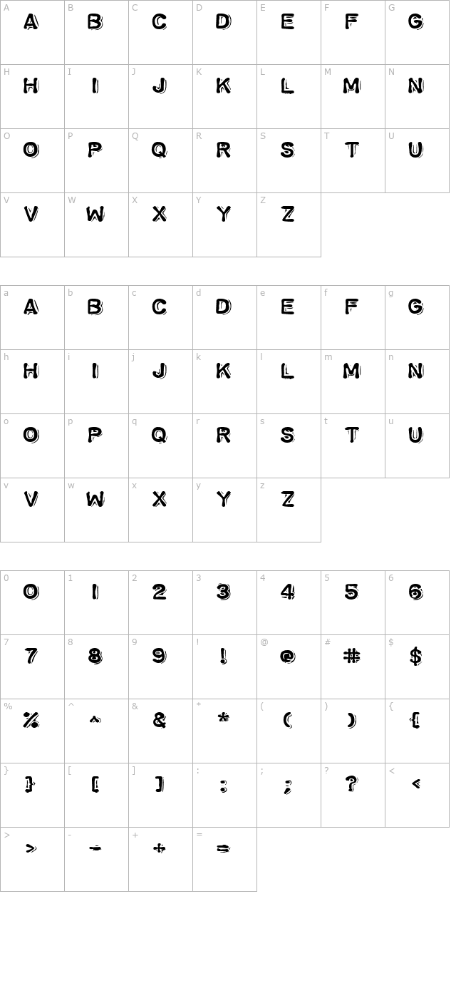 vacuformexpanded character map