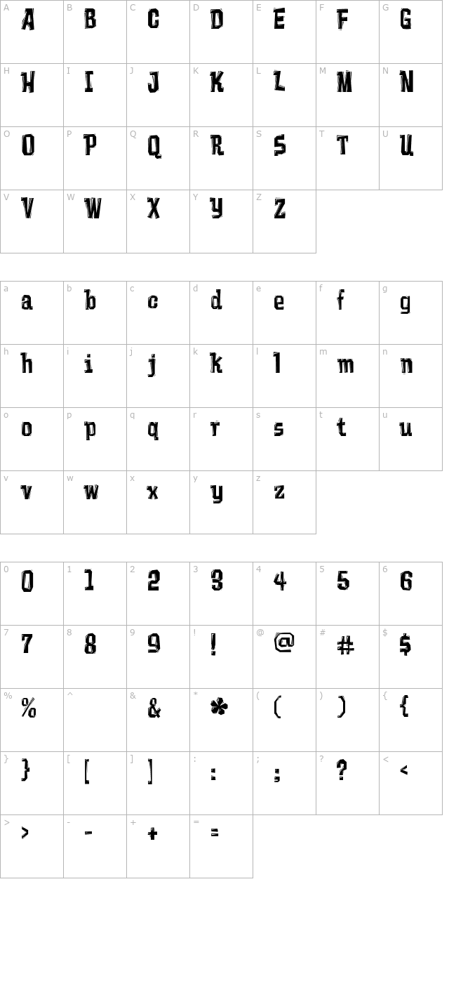 Vademecum character map