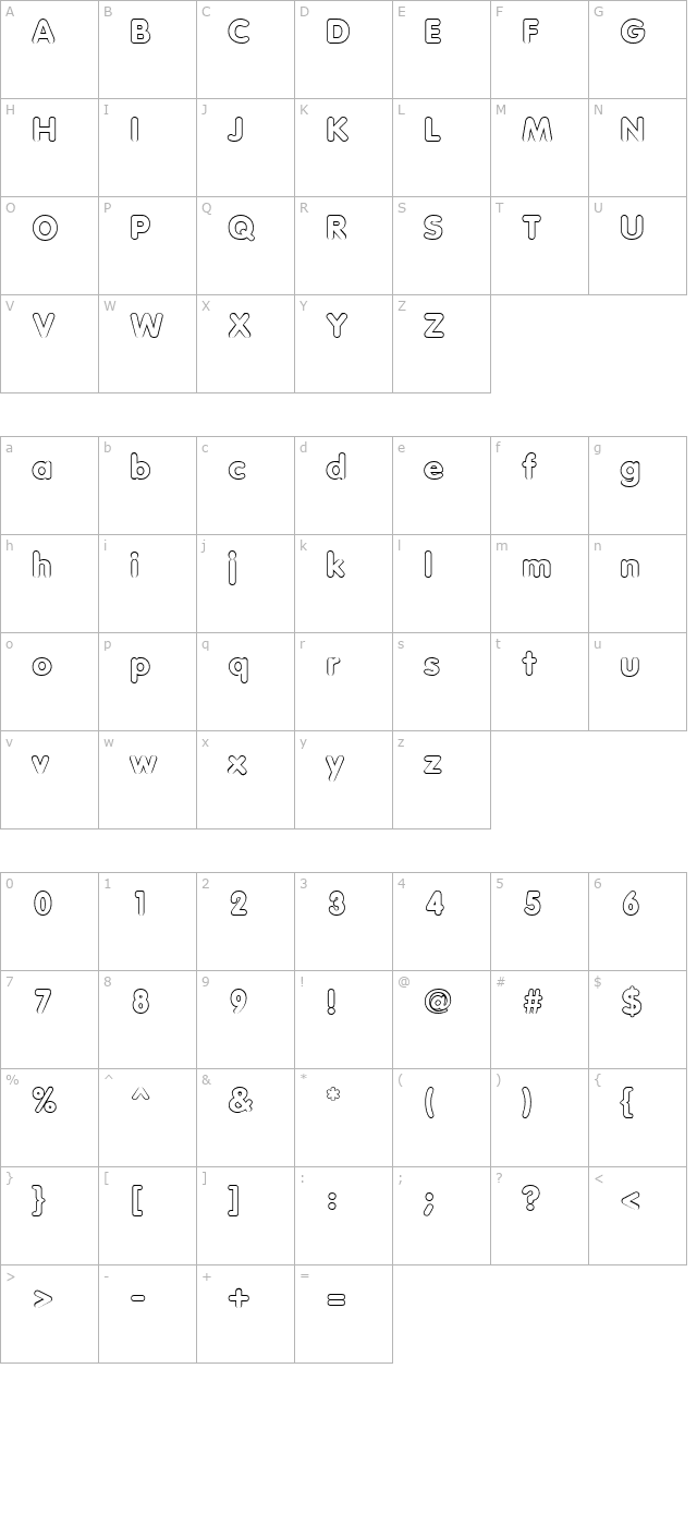 VagabondOutline character map