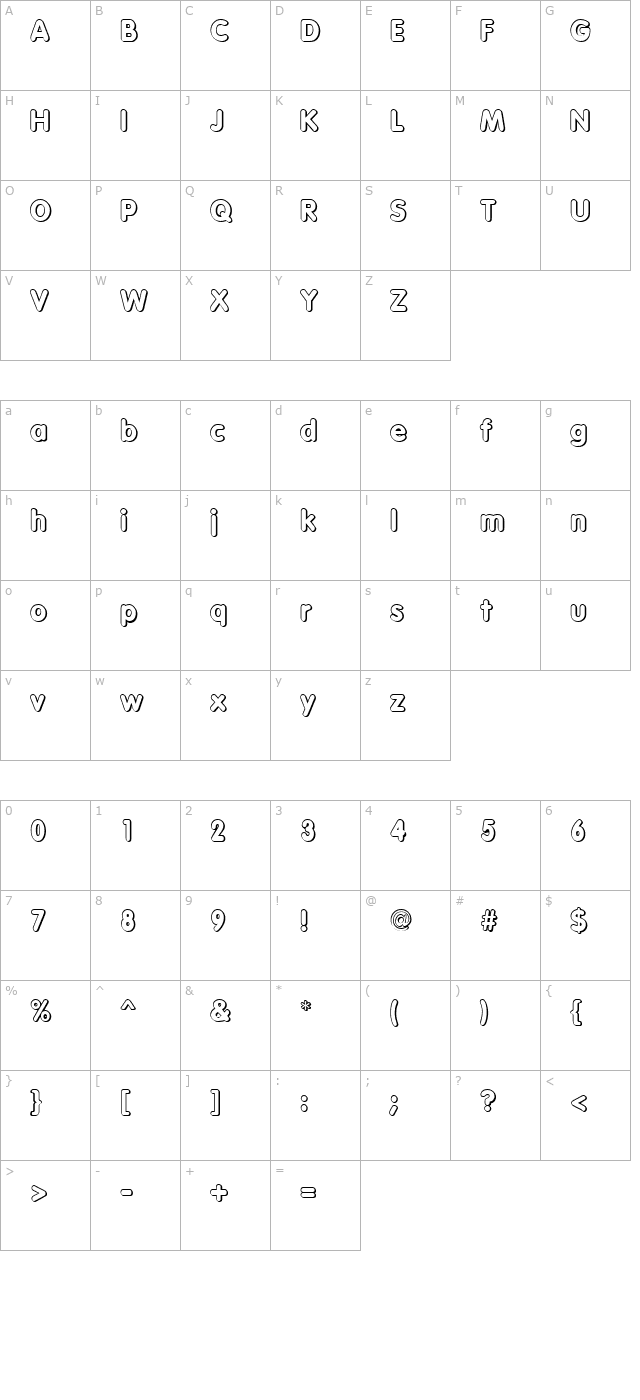 VagabondShadow Regular character map