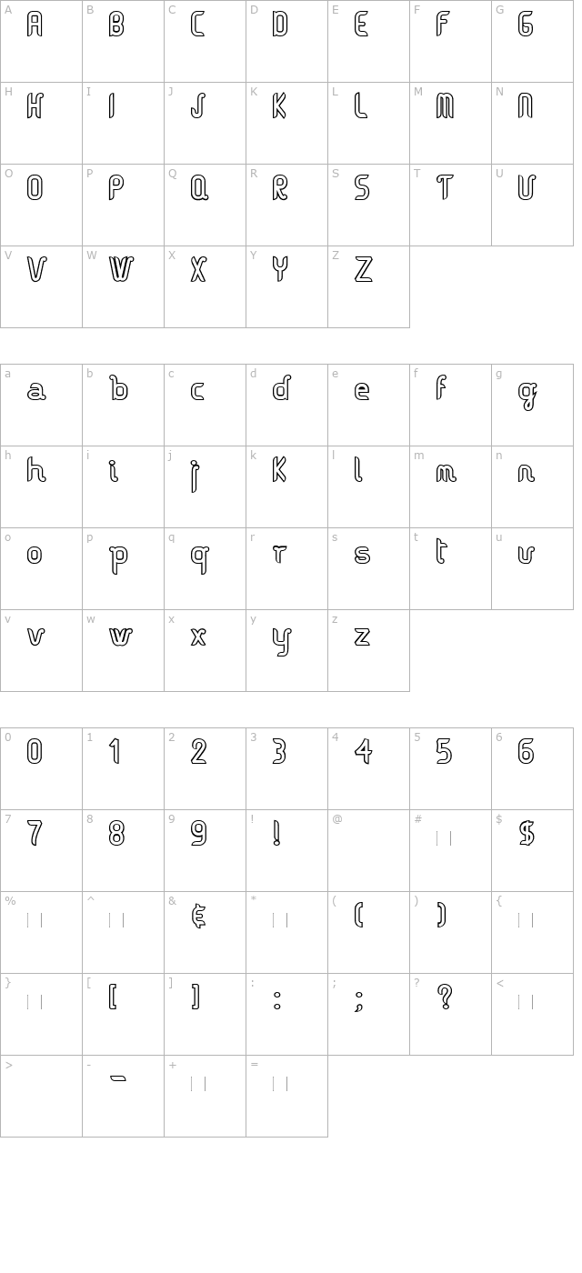 Vague-Outline character map