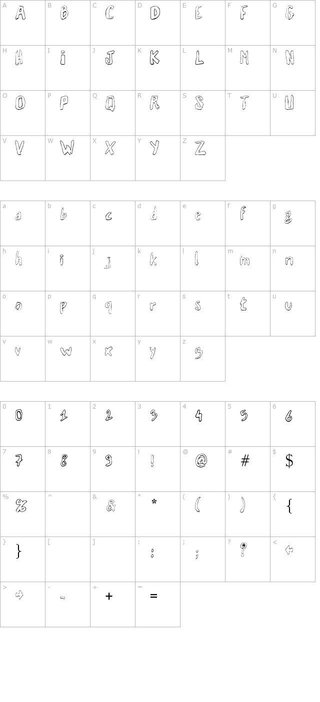 Vaille 2 character map