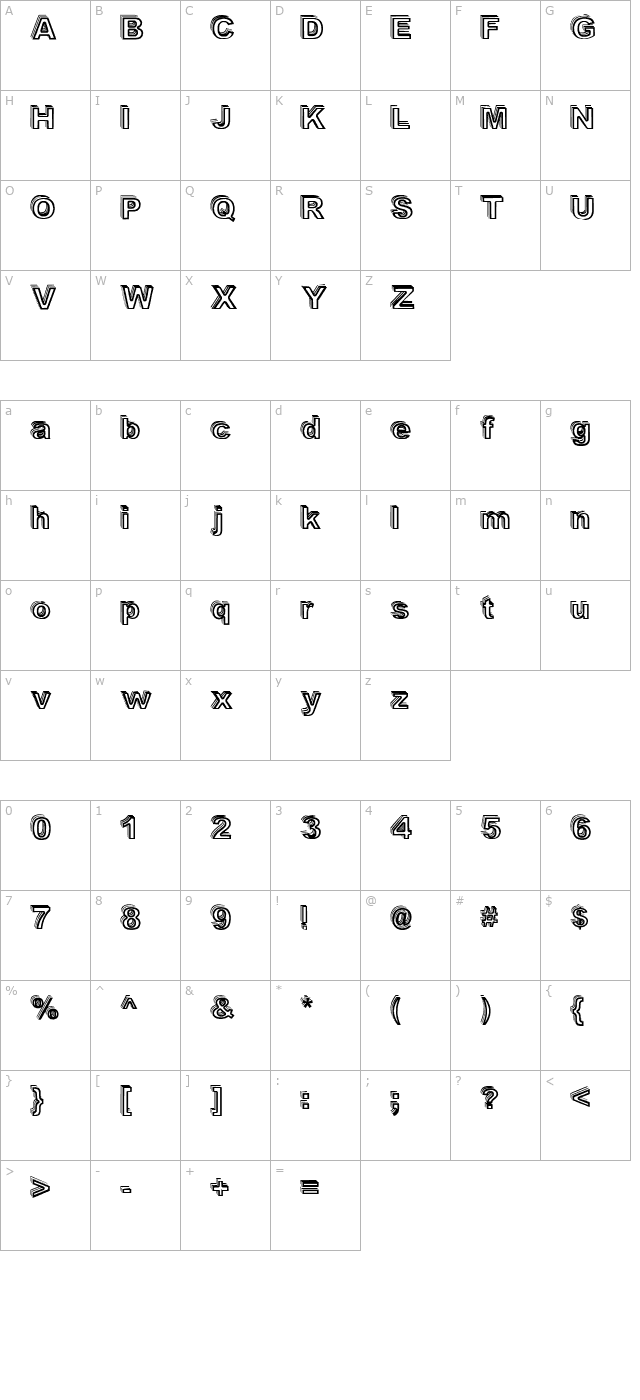 Vale Shadow character map