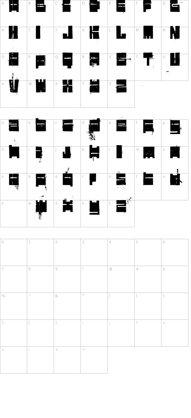 Valimo RMX character map