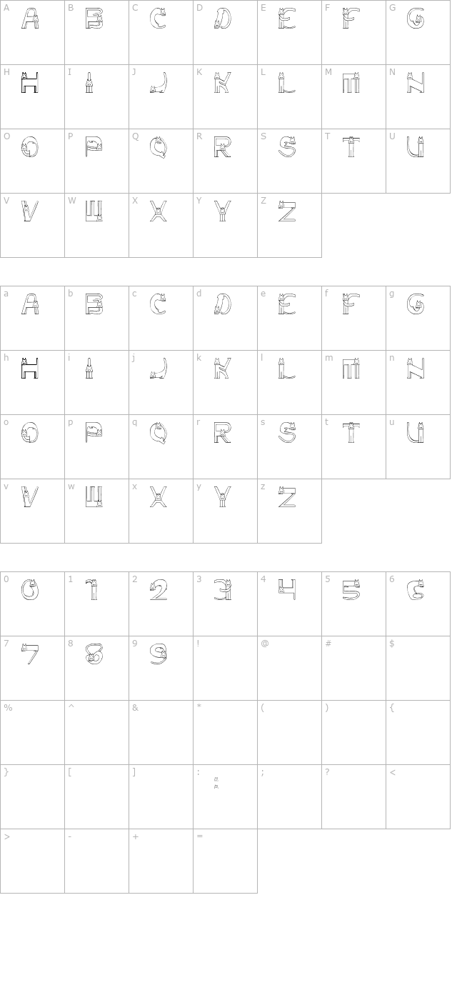 Vamp Kitten character map