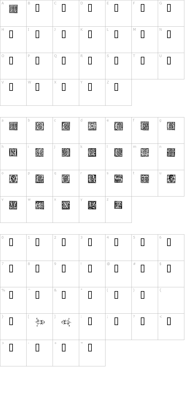 Vampyres Garden character map