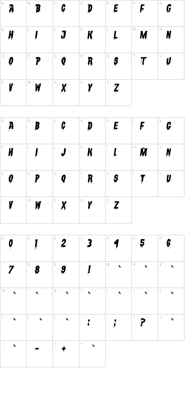 vampyrish-abc character map