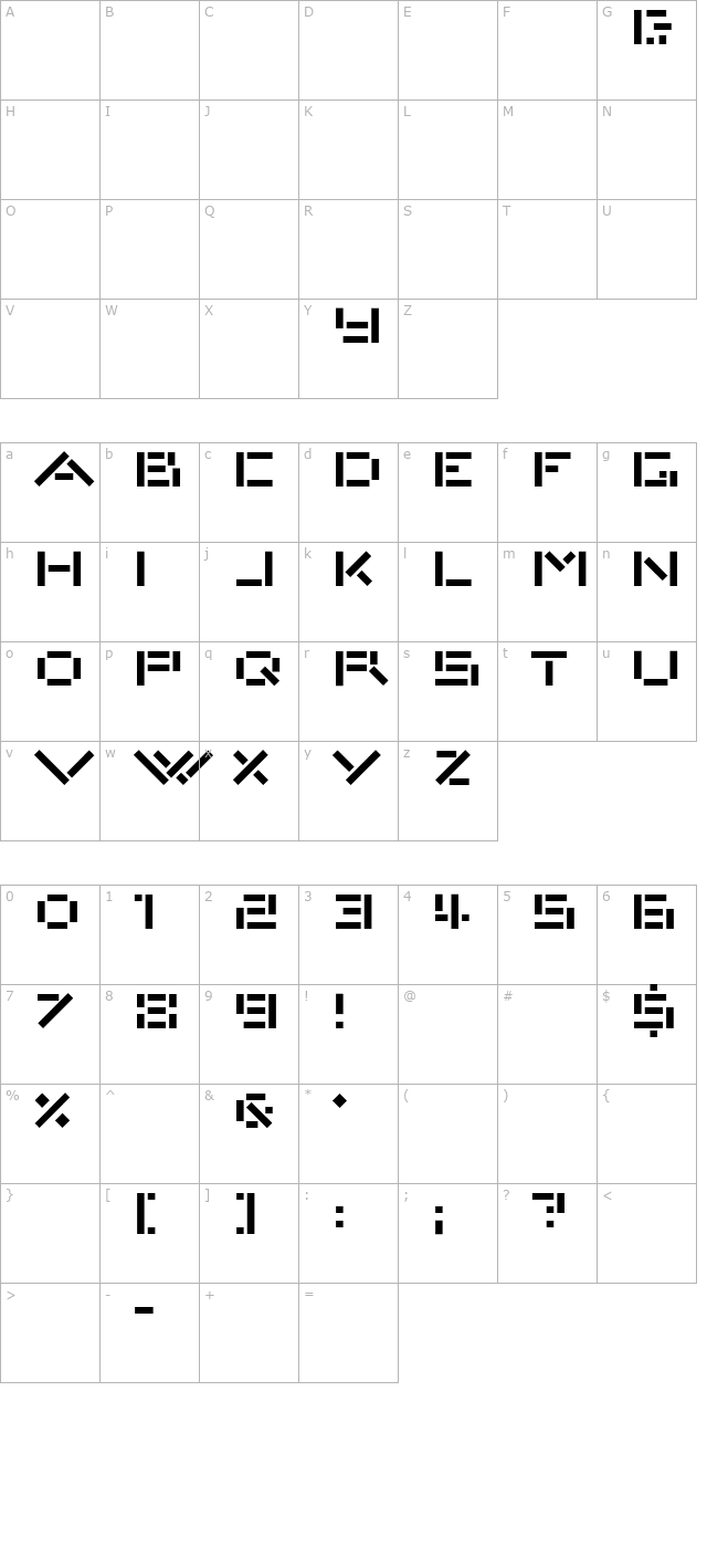 vanderleckarchitype character map