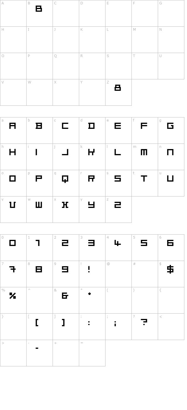 vandoesburgarchitype character map