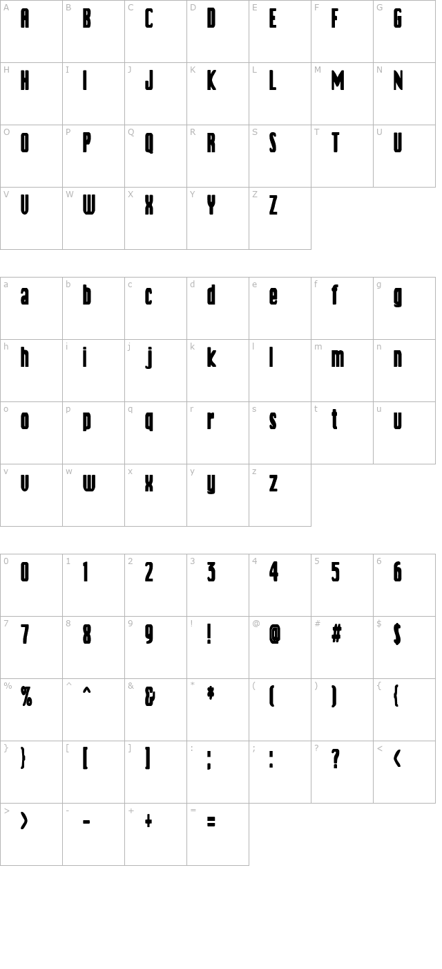 vanilla-boys character map