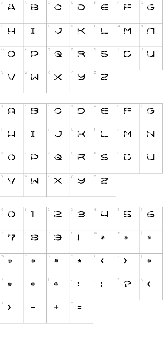 Vanish character map