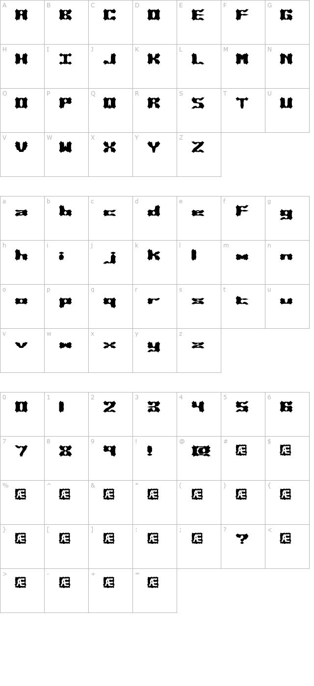 Vanished (BRK) character map