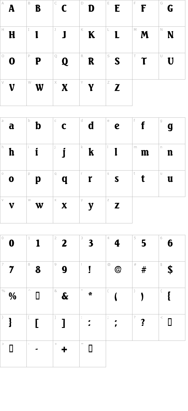 variodisplayssk character map