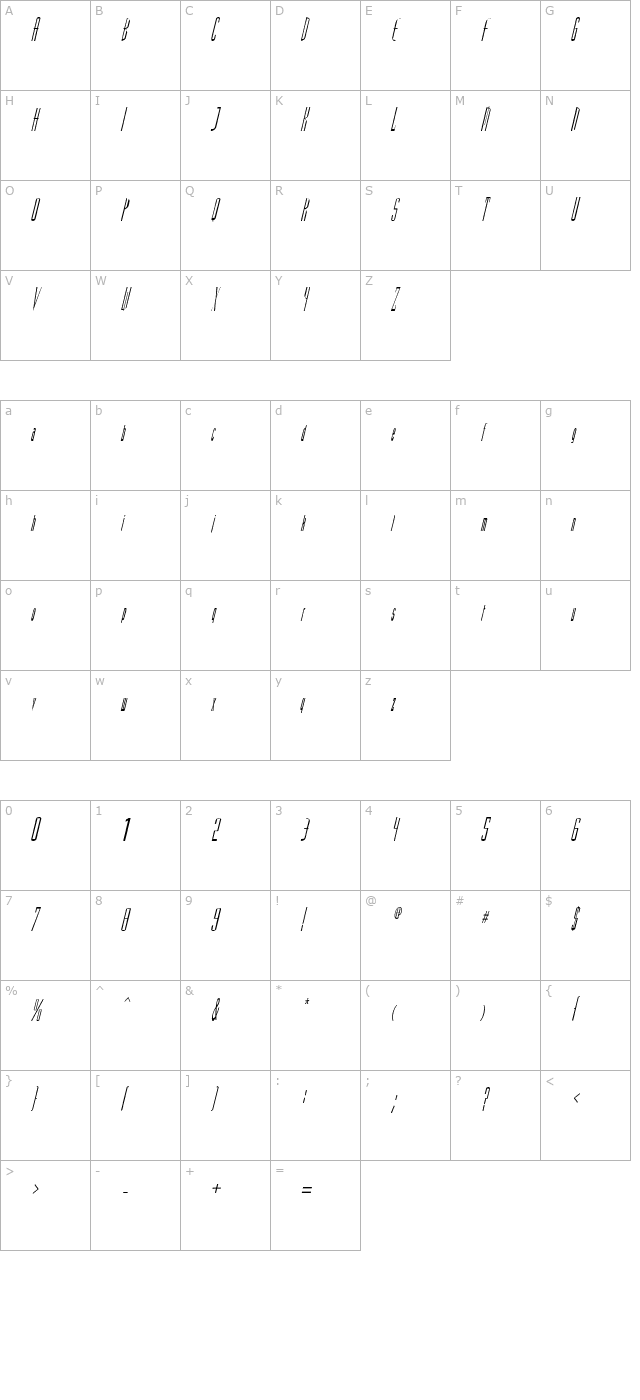 vascossk-italic character map