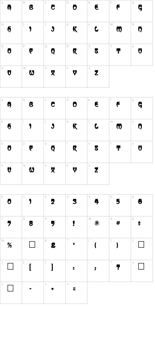 Vassar Regular character map