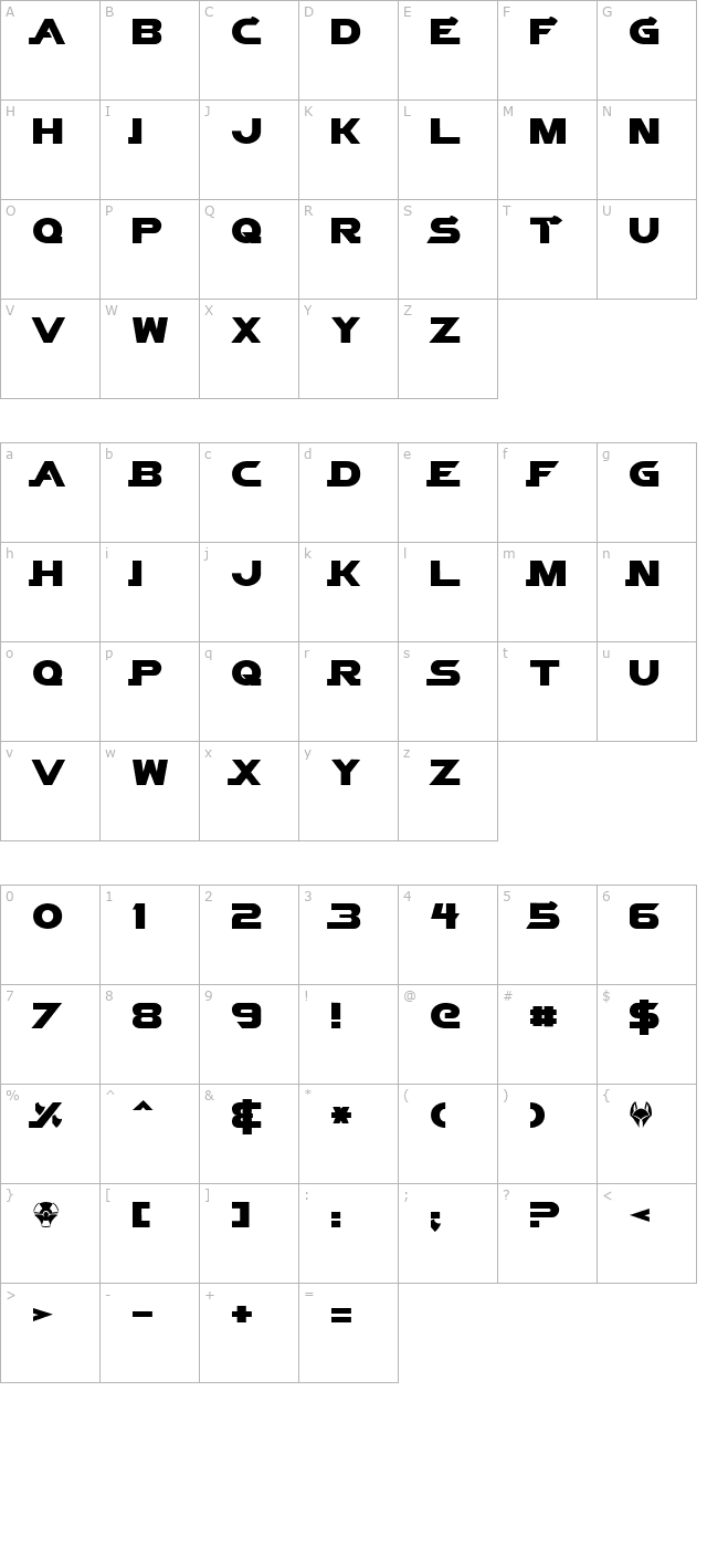 Vector Sigma Normal character map