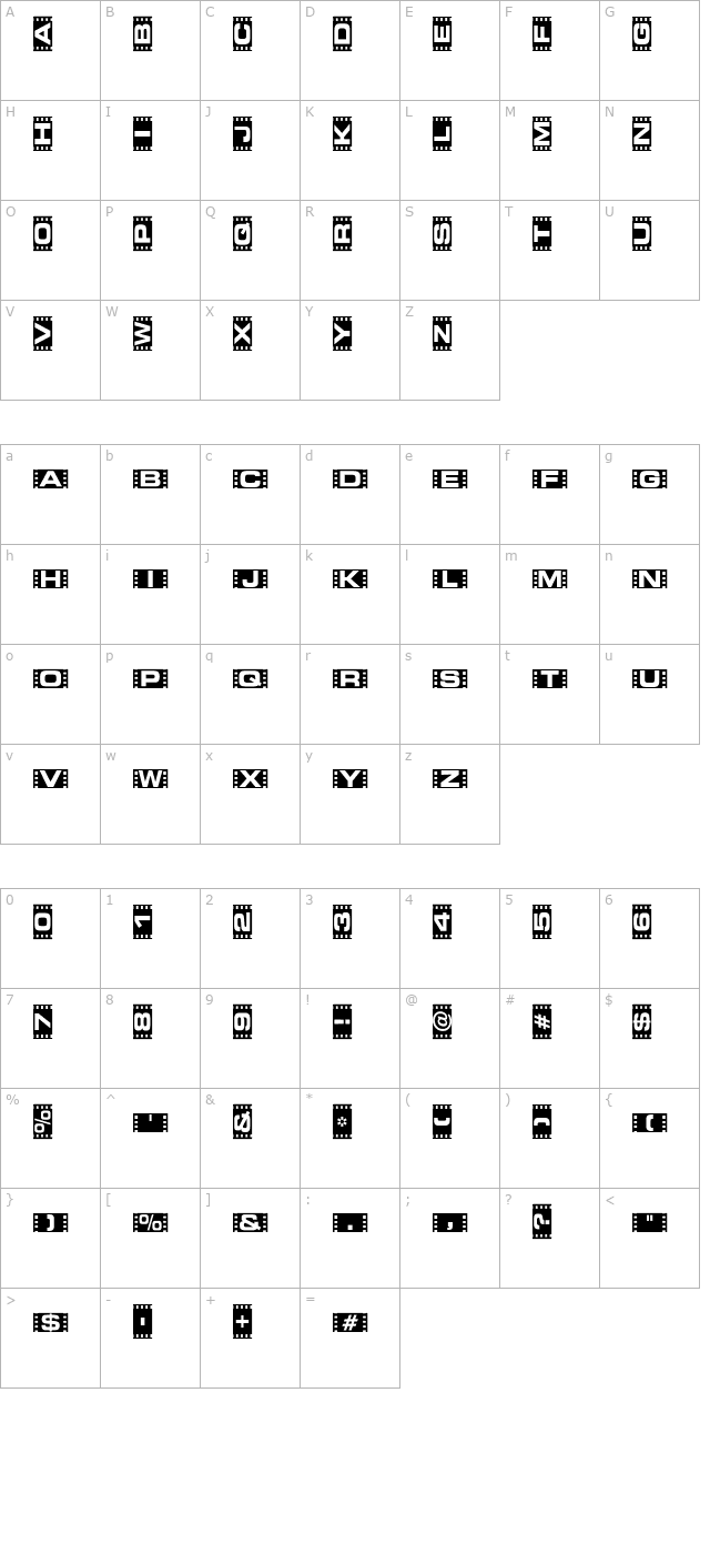 Vedette Noire character map