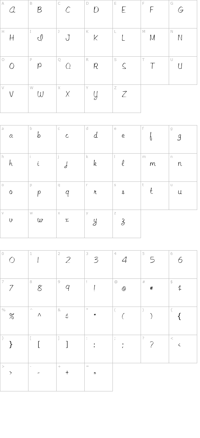 Veilchen character map